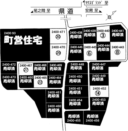 分譲予定地が区画ごとに示された平面図のイラスト