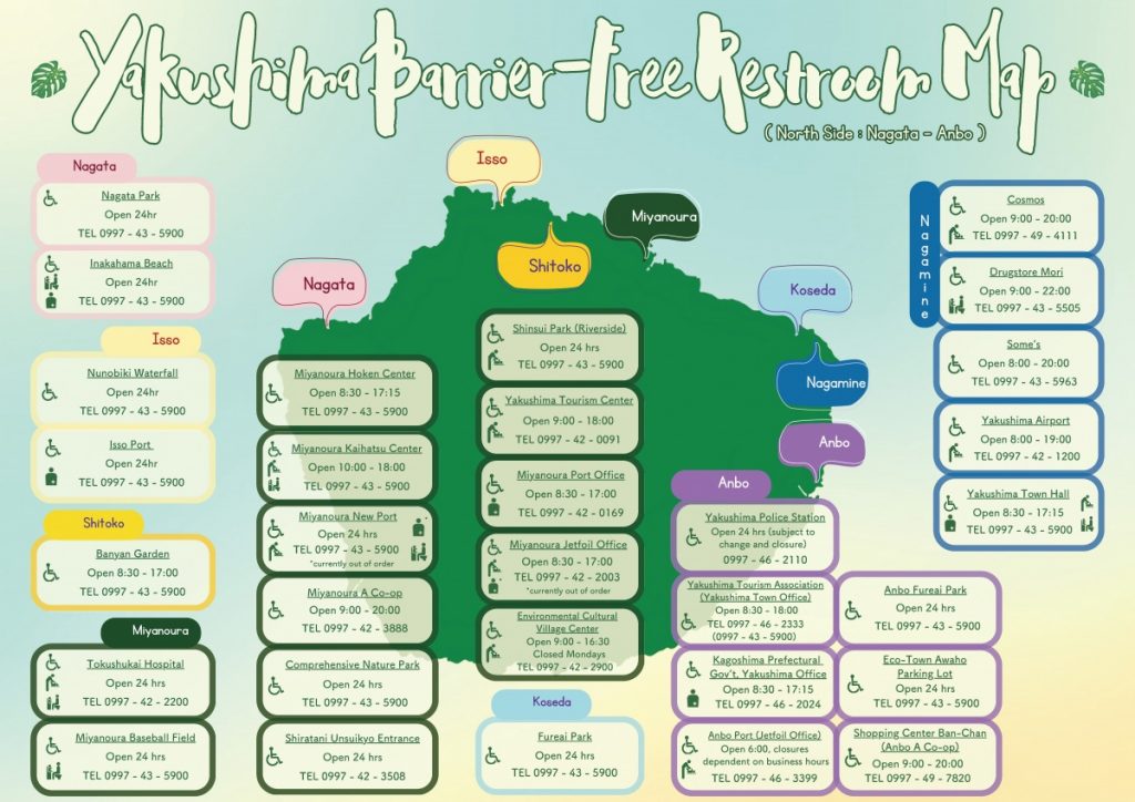 やくしまバリアフリートイレマップ（永田から安房）英語バージョン