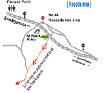 古瀬田エリアへのアクセス方法を示した案内図
