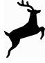 横向きのシカのシルエットのイラスト